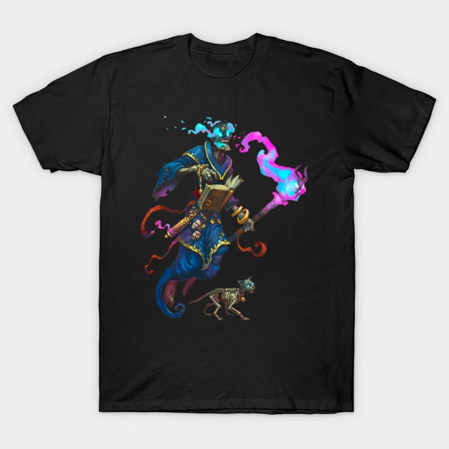 Skeleton mage T-Shirt by kalian999999